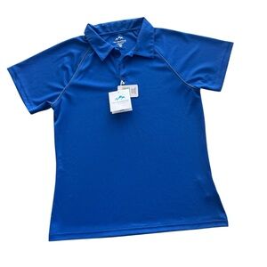 Tri-Mountain Performance Womens M Royal Blue Short Sleeve Ultracool Polo 225 New